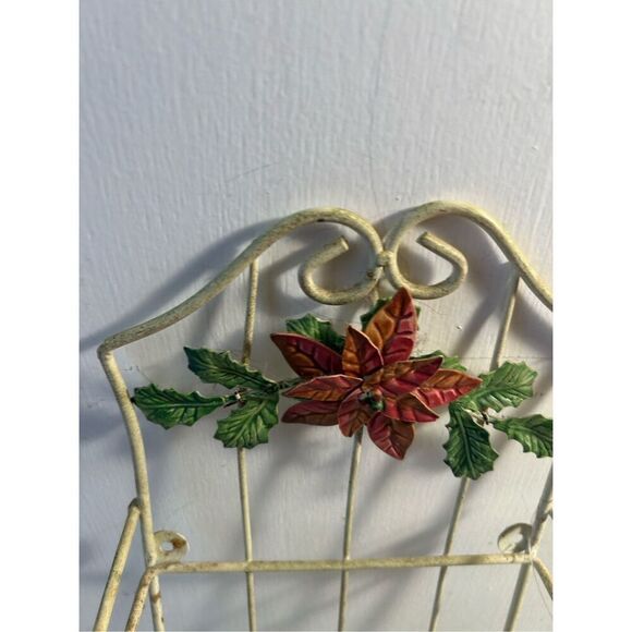 Metal hanging key Rack letter organizer flowers (some rust)18x6.5" - Picture 3 of 8